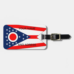 Étiquette À Bagage Balise de bagage avec Drapeau de l'Ohio, USA