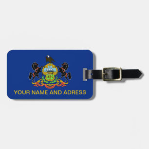 Étiquette À Bagage Balise de bagage avec Drapeau de Pennsylvanie, USA