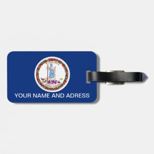 Étiquette À Bagage Balise de bagage avec Drapeau de Virginie, USA