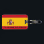 Étiquette À Bagage Balise de bagage avec drapeau d'Espagne<br><div class="desc">Ajoutez une touche de fierté espagnole à votre équipement de voyage avec cette étiquette de bagage élégante avec le drapeau de l'Espagne! Réalisée avec une attention minutieuse aux détails, cette étiquette à bagages est plus qu'un simple objet fonctionnel ; c'est une célébration du riche patrimoine et de la fierté culturelle...</div>