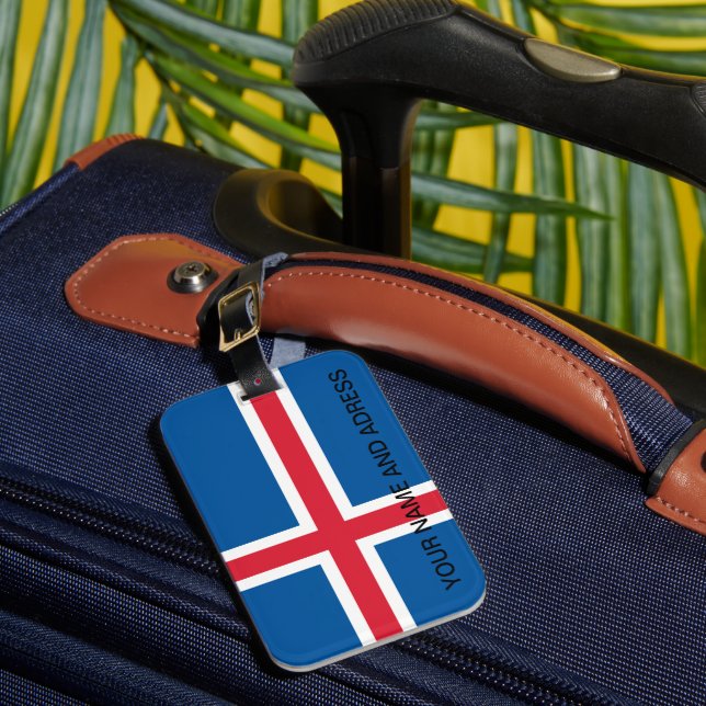 Étiquette À Bagage Balise de bagage avec drapeau d'Islande (Insitu Rectoal 1)