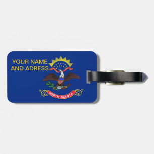 Étiquette À Bagage Balise de bagage avec Drapeau du Dakota du Nord, U