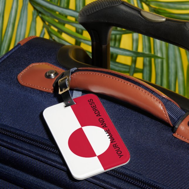 Étiquette À Bagage Balise de bagage avec drapeau du Groenland (Insitu Rectoal 1)