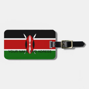 Étiquette À Bagage Balise de bagage avec drapeau du Kenya