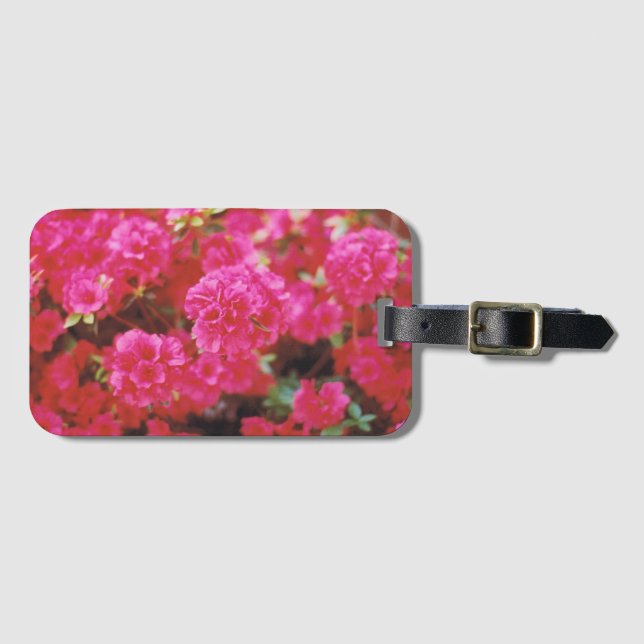 Étiquette À Bagage Balise de bagage avec insertion de carte et fleurs (Devant Horizontal)