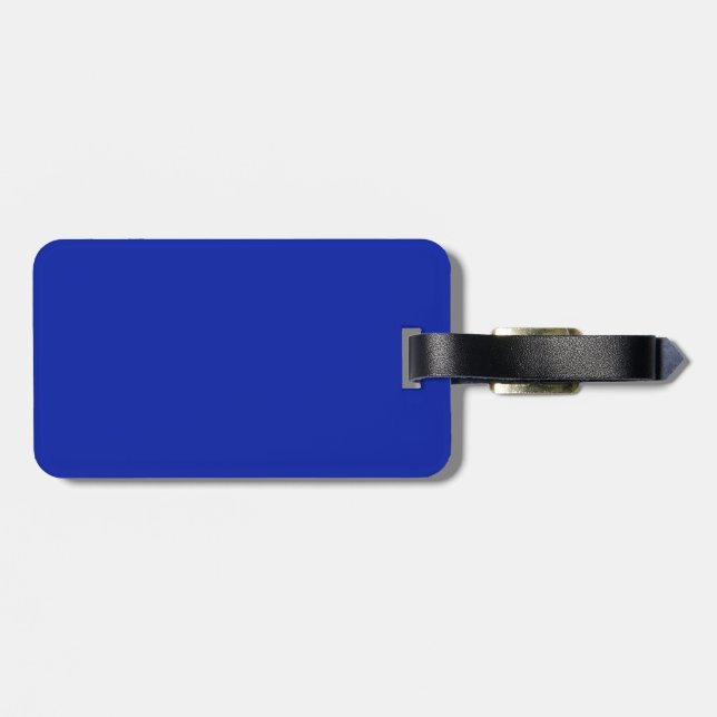 Étiquette À Bagage Balise de bagage bleu noir et royal (Dos horizontal)