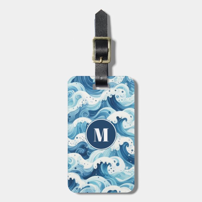 Étiquette À Bagage Balise de bagage Blue Beach (Devant Vertical)