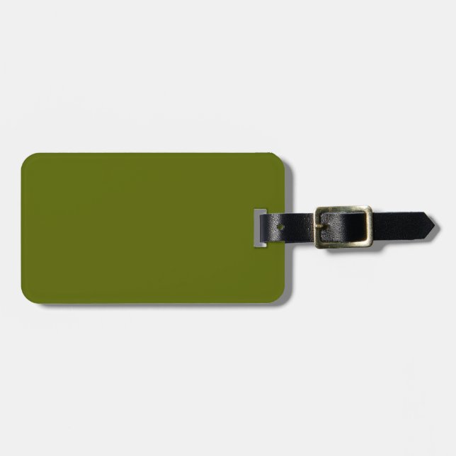 Étiquette À Bagage Balise de bagage Brown et vert olive à deux tons (Devant horizontal)