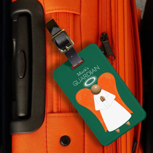 Étiquette À Bagage Balise de bagage Brown Guardian Angel (double face (Brown Guardian Angel)