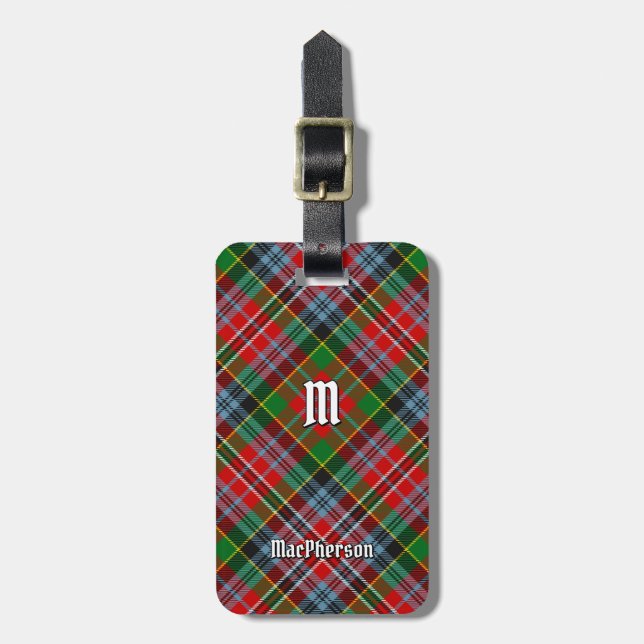 Étiquette À Bagage Balise de bagage Clan MacPherson Tartan (Devant Vertical)