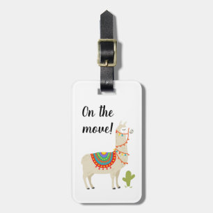 Étiquette À Bagage Balise de bagage - Cute Llama, En Déplacement