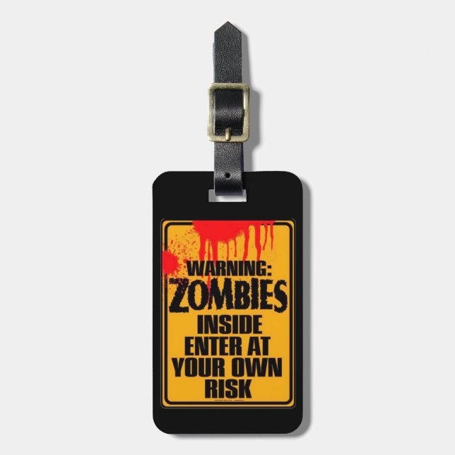 Étiquette À Bagage Balise de bagage d'attaque de Zombie (Devant Vertical)
