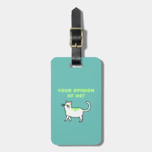 Étiquette À Bagage Balise de bagage de chaton blanc mignon
