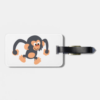 Étiquette À Bagage Balise de bagage de chimpanzé à caricature mignonn