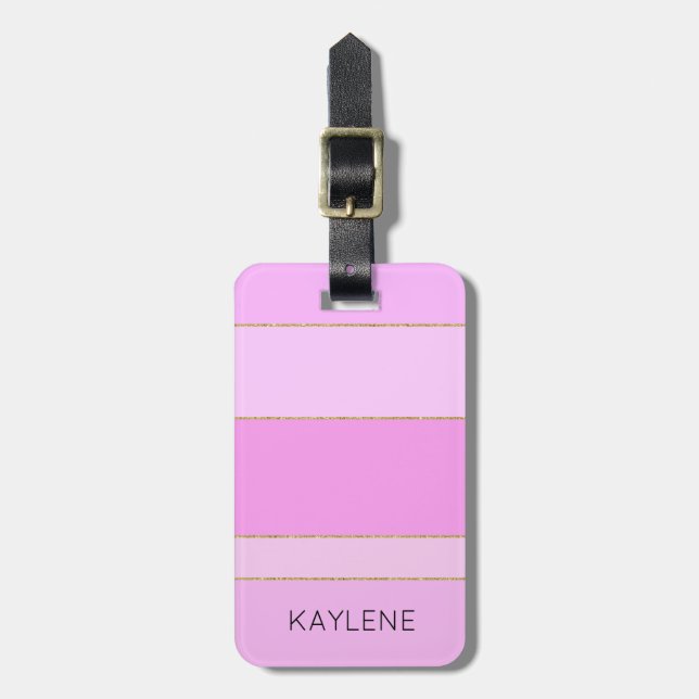 Étiquette À Bagage Balise de bagage de découpe dorée personnalisée en (Devant Vertical)