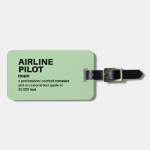 Étiquette À Bagage Balise de bagage de définition amusante du pilote