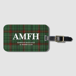 Étiquette À Bagage Balise de bagage de golf Monogramme tartan