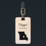 Étiquette À Bagage Balise de bagage de la carte du Missouri, Accueil<br><div class="desc">Ces étiquettes de bagage d'état font les étiquettes cadeau de mariage parfait ou les étiquettes de sac de bienvenue. Cravate-le à vos cadeaux de demoiselle d'honneur au lieu d'une étiquette-cadeau typique en papier, et ils peuvent l'utiliser pendant des mois et des années à venir. Les étiquettes ont un arrière -...</div>