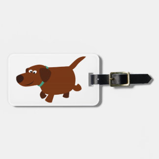 Étiquette À Bagage Balise de bagage de labrador au chocolat au dessin