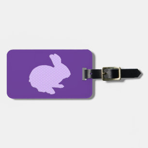 Étiquette À Bagage Balise de bagage de lapin de poule violet Polka Po