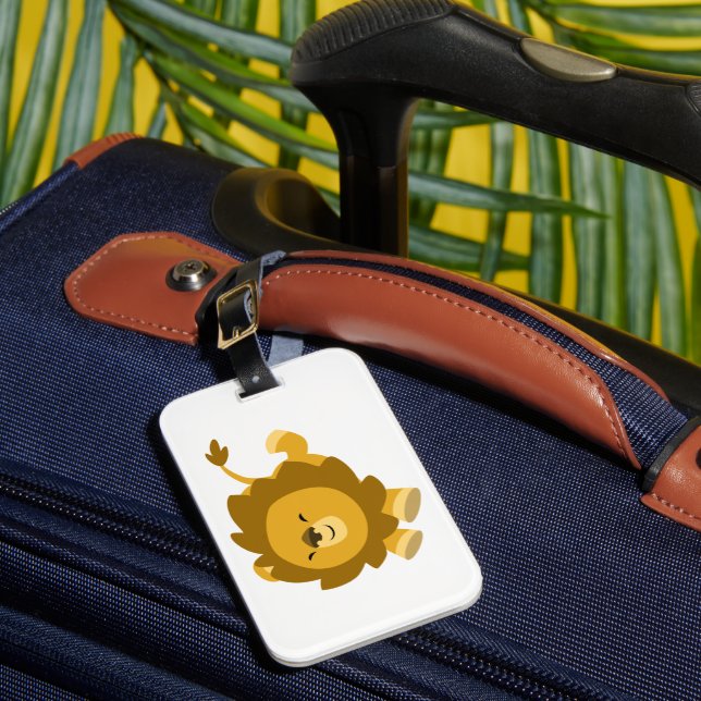 Étiquette À Bagage Balise de bagage de Lion de dessin statique mignon (Insitu Rectoal 1)
