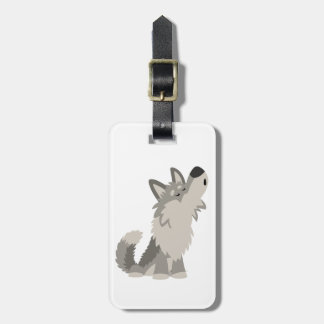 Étiquette À Bagage Balise de bagage de loup de caricature mignonne Ho
