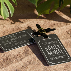 Étiquette À Bagage Balise de bagage de lune de miel de couple marié