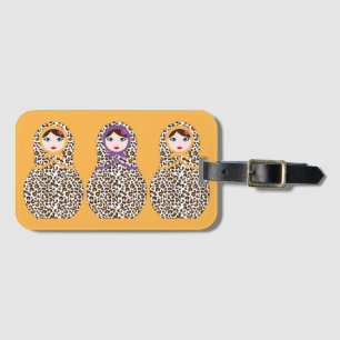 Étiquette À Bagage Balise de bagage de Matryoshka de Cheetah Print
