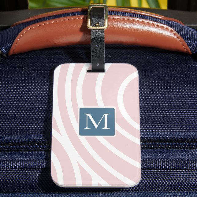 Étiquette À Bagage Balise de bagage de monogramme brouillon de nuages (Insitu Rectoal 2)