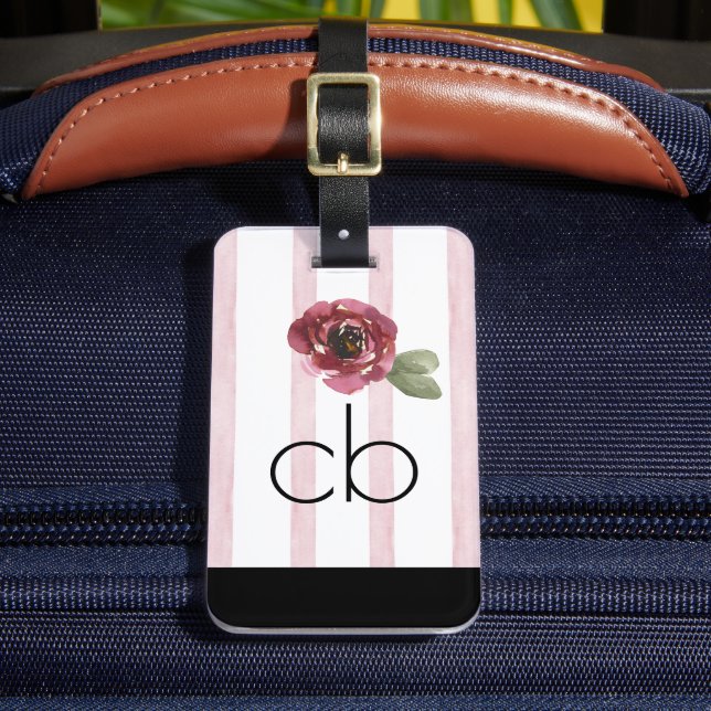 Étiquette À Bagage Balise de bagage de monogramme lunatique moderne (Insitu Rectoal 2)