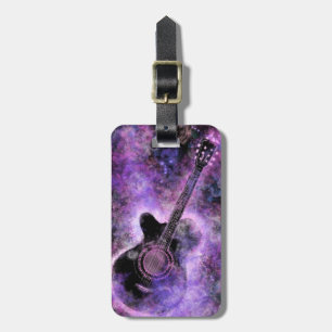 Étiquette À Bagage Balise de bagage de musique de guitare romantique