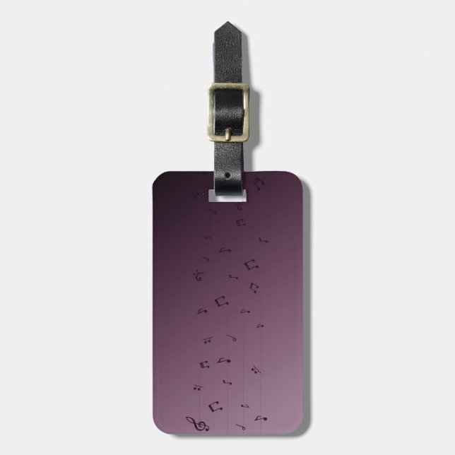 Étiquette À Bagage Balise de bagage de notes musicales gothiques (Devant Vertical)