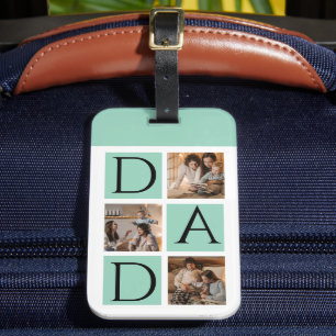 Étiquette À Bagage Balise de bagage de photo moderne "Papa"