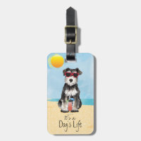Balise de bagage de Schnauzer miniature d'été