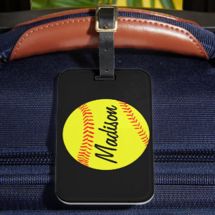 Étiquette À Bagage Balise de bagage de softball personnalisée