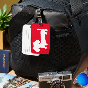 Étiquette À Bagage Balise de bagage de voyage Bright Red Dachshund