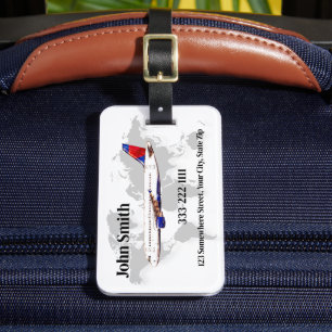 Étiquette À Bagage Balise de bagage de voyage personnalisée avec info