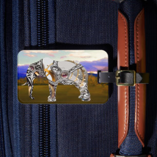 Étiquette À Bagage Balise de bagage d'éléphant de l'horloge