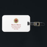 Étiquette À Bagage Balise de bagage du Sacré-Coeur de Jésus<br><div class="desc">Ce bagage présente un graphique vintage d'une carte catholique française,  avec le texte de prière ajouté "Coeur de Jésus brûlant avec amour pour moi,  enflammer mon coeur avec amour de toi".</div>