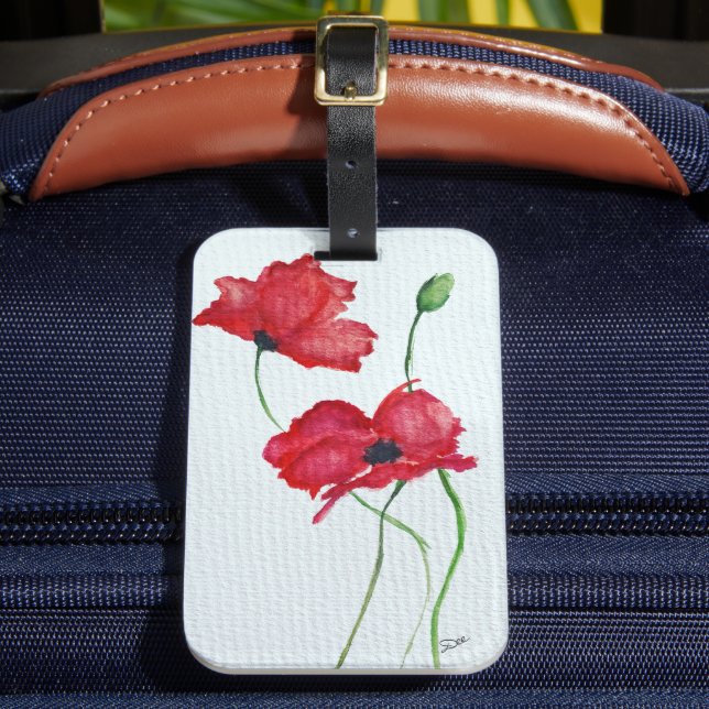 Étiquette À Bagage Balise de bagage en acrylique à fleurs rouges (Insitu Rectoal 2)