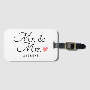Étiquette À Bagage Balise de bagage en acrylique M. et Mme Mariage