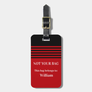 Étiquette À Bagage Balise de bagage en acrylique monogramme rouge gra
