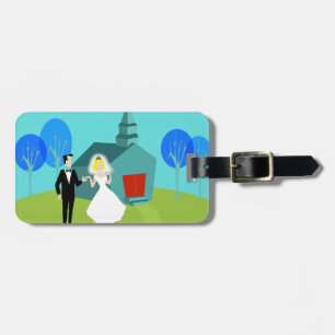 Étiquette À Bagage Balise de bagage en couple Mariage rétro personnal