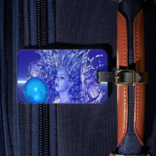 Étiquette À Bagage Balise de bagage en cristal bleu