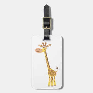 Étiquette À Bagage Balise de bagage en Girafe en caricature mignonne
