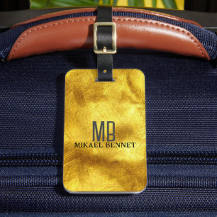 Étiquette À Bagage Balise de bagage en métal brossé PRO Gold