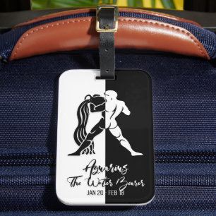 Étiquette À Bagage Balise de bagage en noir et blanc pour le symbole