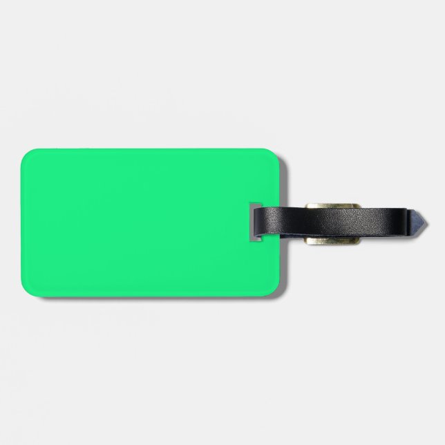 Étiquette À Bagage Balise de bagage en noir et vert (Dos horizontal)
