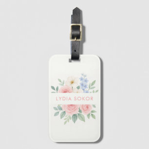 Étiquette À Bagage Balise de bagage floral personnalisée