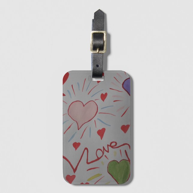 Étiquette À Bagage Balise de bagage Love Hearts (Devant Vertical)
